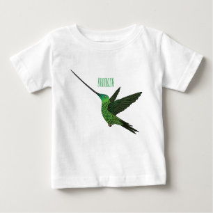 Sword-billed hummingbird cartoon illustration baby T-Shirt
