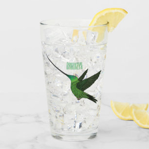 Sword-billed hummingbird cartoon illustration glass
