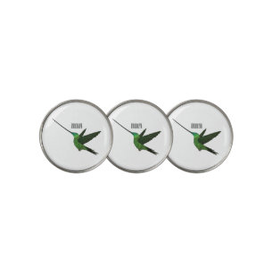 Sword-billed hummingbird cartoon illustration golf ball marker