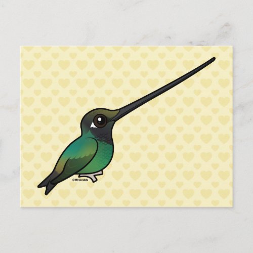 Sword_billed Hummingbird perched Postcard