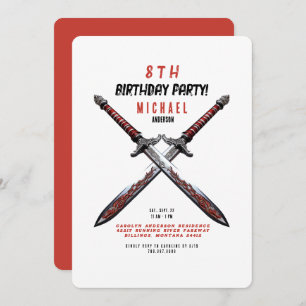 Sword Birthday Party Rounded Invitation