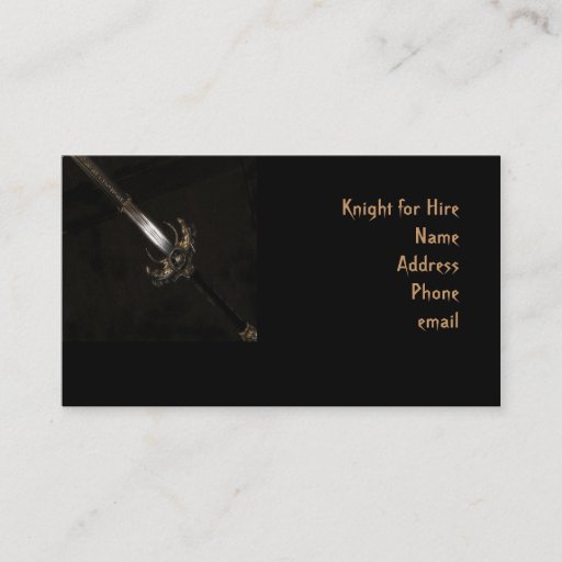 Customizable Sword Business Card