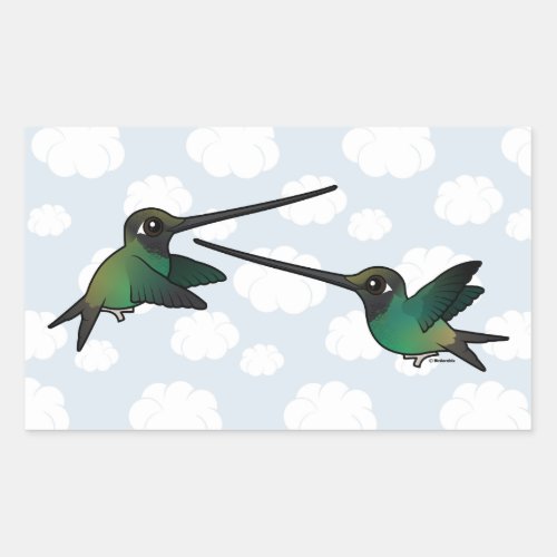 Sword_fighting_Hummingbirds Rectangular Sticker