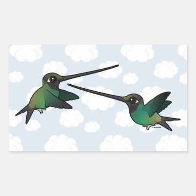 Sword-fighting-Hummingbirds Rectangular Sticker