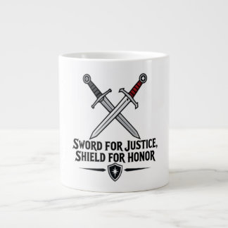 Sword For Justice Shield For Honor Fantasy Gaming Giant Coffee Mug