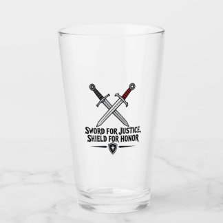 Sword For Justice Shield For Honor Fantasy Gaming Glass