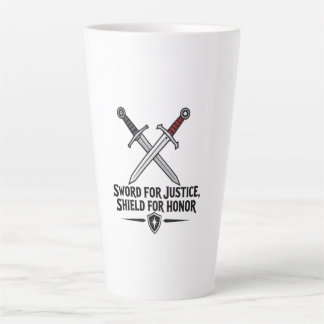 Sword For Justice Shield For Honor Fantasy Gaming Latte Mug