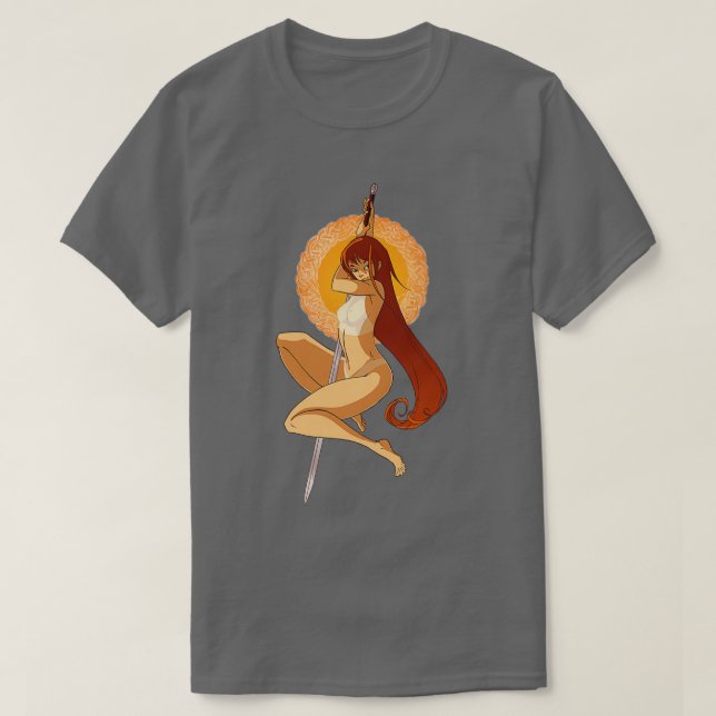 Sword Girl Fire T-Shirt (Design Front)