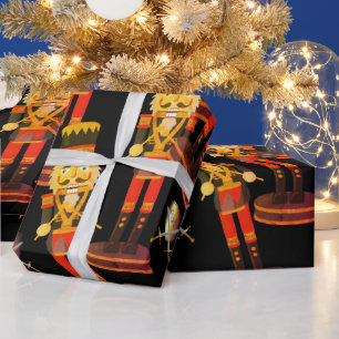 Sword Nutcracker Soldier Christmas Wrapping Paper