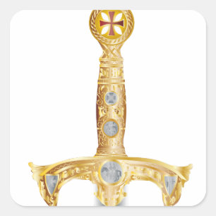 Sword of an Knight Templar Square Sticker