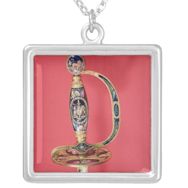 Sword of Honour' Silver Plated Necklace (Front)