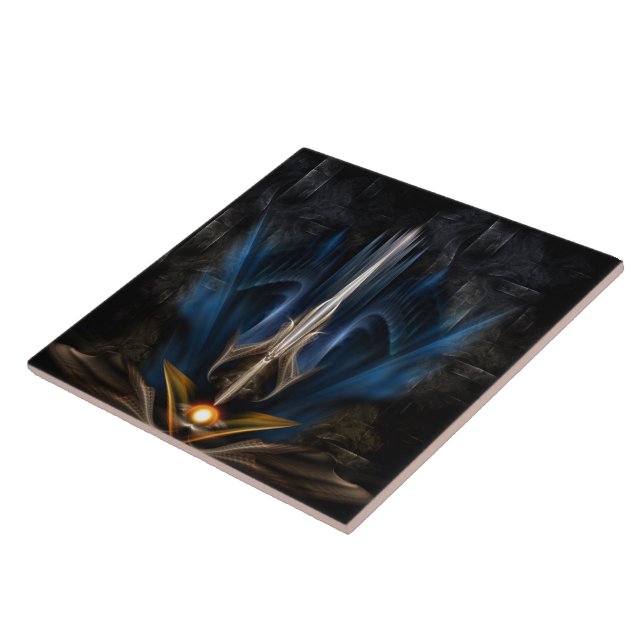 Sword OF Light Fractal Art Ceramic Tile (Side)