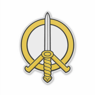 Sword of Peace Emblem - Medieval Peace Symbol Logo Sticker