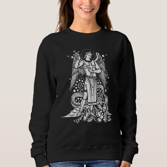 Sword of Saint Michael the Archangel Catholic Brev Sweatshirt (Front)