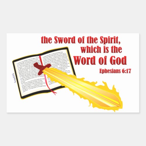 sword of the spirit christian gift rectangular sticker