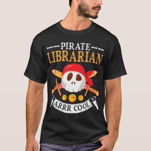 Sword Pencil Happy Pirate Librarian Arrr Cool T_Shirt