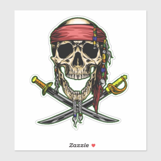Sword pirate skull sticker (Sheet)