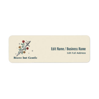 Sword Rose Brave But Gentle Custom Mailing Label