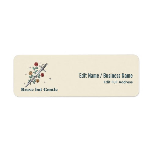 Sword Rose Brave But Gentle Custom Mailing Label