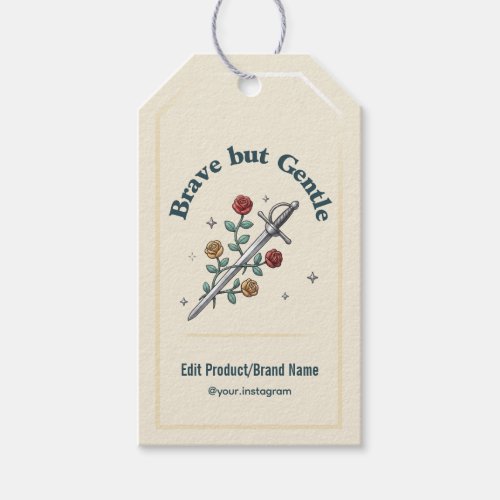 Sword Rose Brave But Gentle Product Hang Tag