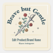 Sword Rose Brave But Gentle Rectangle Sticker
