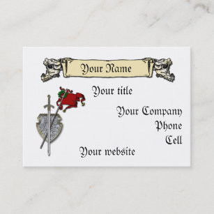 sword, shield and banner business card template