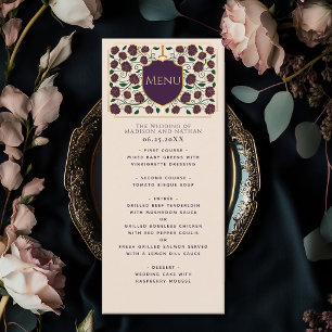 Sword & Shield Medieval Fantasy Monogram Wedding Menu