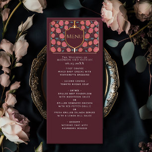 Sword & Shield Medieval Fantasy Monogram Wedding Menu
