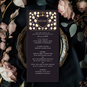 Sword & Shield Medieval Fantasy Monogram Wedding Menu