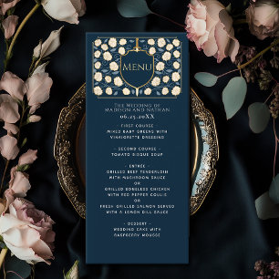 Sword & Shield Medieval Fantasy Monogram Wedding Menu