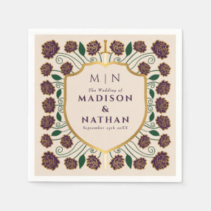 Sword & Shield Medieval Fantasy Monogram Wedding Napkins