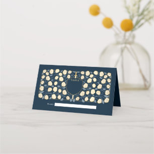 Sword & Shield Medieval Fantasy Monogram Wedding Place Card