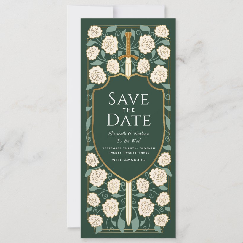 Sword & Shield Medieval Fantasy Save the Date Invitation (Front)