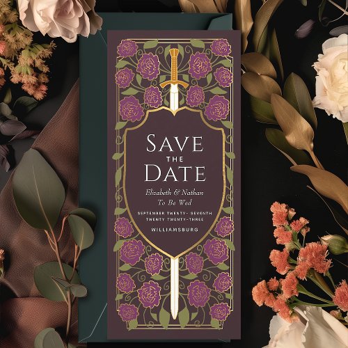Sword  Shield Medieval Fantasy Save the Date Invitation