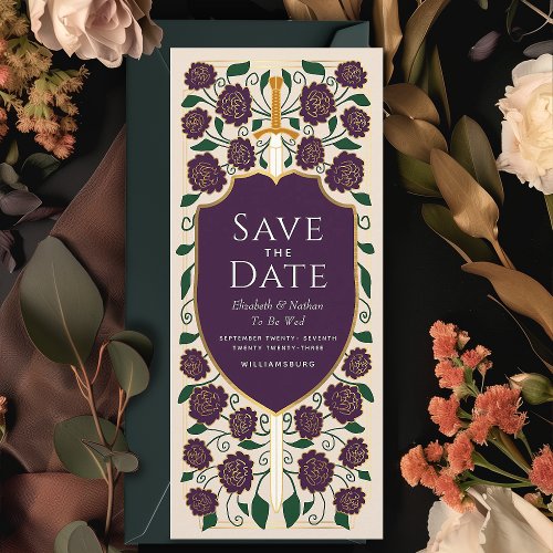 Sword  Shield Medieval Fantasy Save the Date Invitation