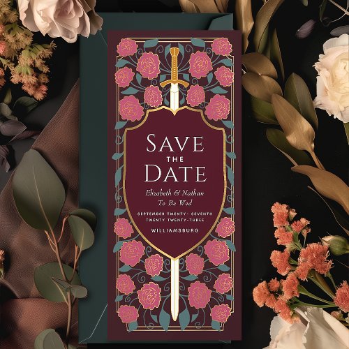 Sword  Shield Medieval Fantasy Save the Date Invitation