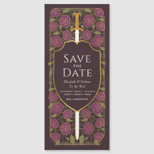 Sword & Shield Medieval Fantasy Save the Date Magnetic Invitation