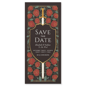 Sword & Shield Medieval Fantasy Save the Date Magnetic Invitation