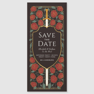 Sword & Shield Medieval Fantasy Save the Date Magnetic Invitation
