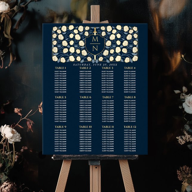 Sword & Shield Medieval Monogram  Seating Chart (Creator Uploaded)