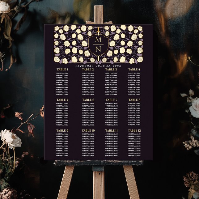 Sword & Shield Medieval Monogram  Seating Chart (Creator Uploaded)