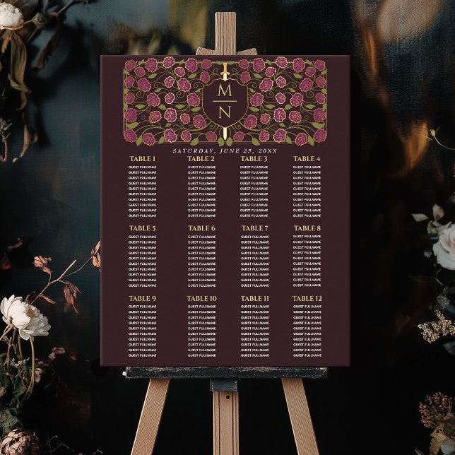 Sword & Shield Medieval Monogram  Seating Chart (Creator Uploaded)