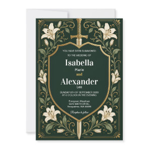 Sword & Shield Medieval Wedding Invitation