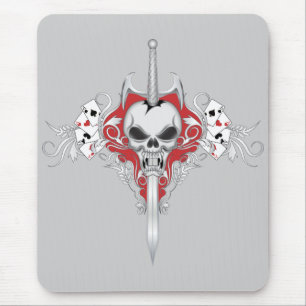 Sword Skull - RED Mouse Pad