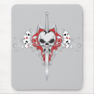 Sword Skull - RED Mouse Pad
