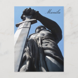 sword statue manila postcard