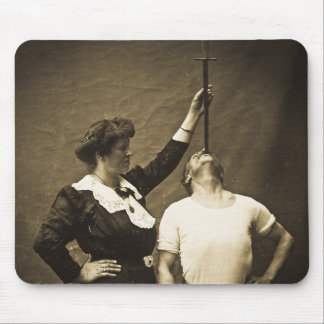Sword Swallower and Wife Vintage Sideshow Freaks Mouse Pad