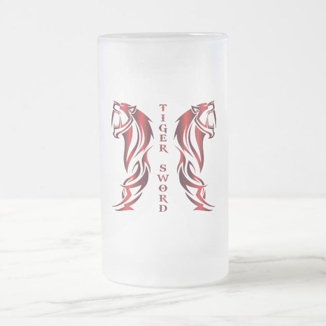 Sword Tiger Beer Glass Frosted Glass Beer Mug (Center)