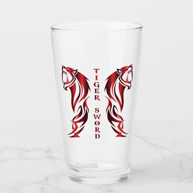 Sword Tiger Drinkware Glass (Front)