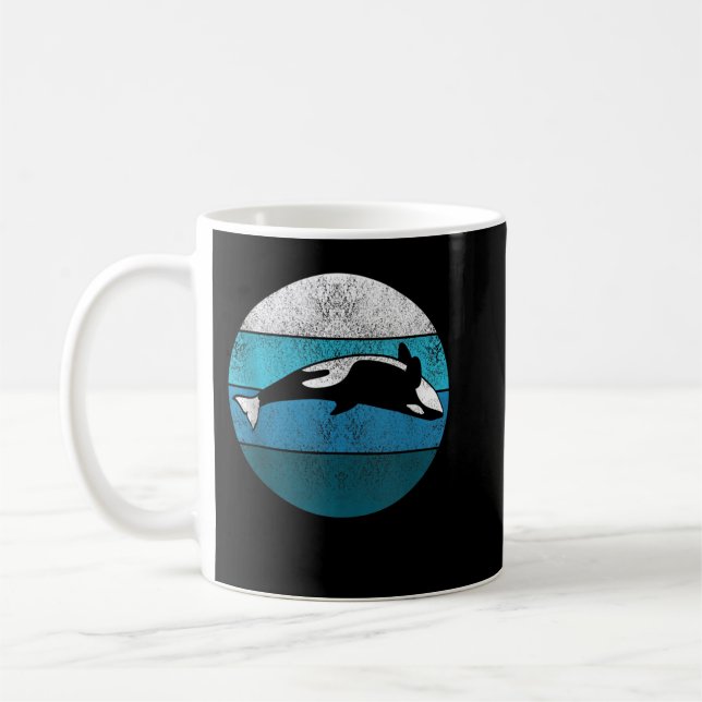 Sword Whale Killer Whale Retro Gift Sea Creatures  Coffee Mug (Left)